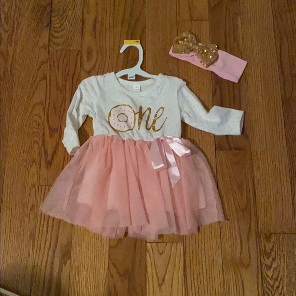 Pink tulle first birthday dress